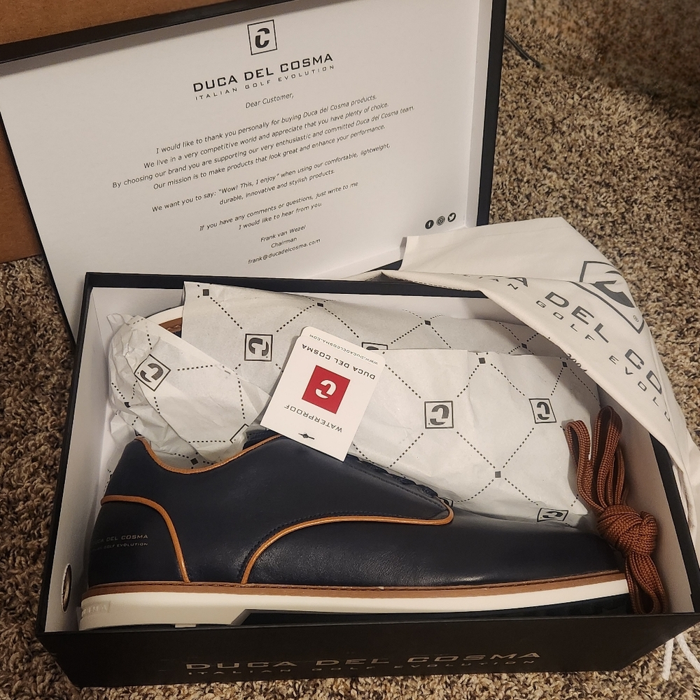 DUCA DEL COSMA ElPaso Men's Golf Shoe | Navy Leather